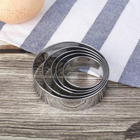 5PCS Circular Biscuit Mold Baking Tools DIY Biscuit Mold Stainless Steel Cutting Die Household Kitchen Cooking Tools Dessert TMZ