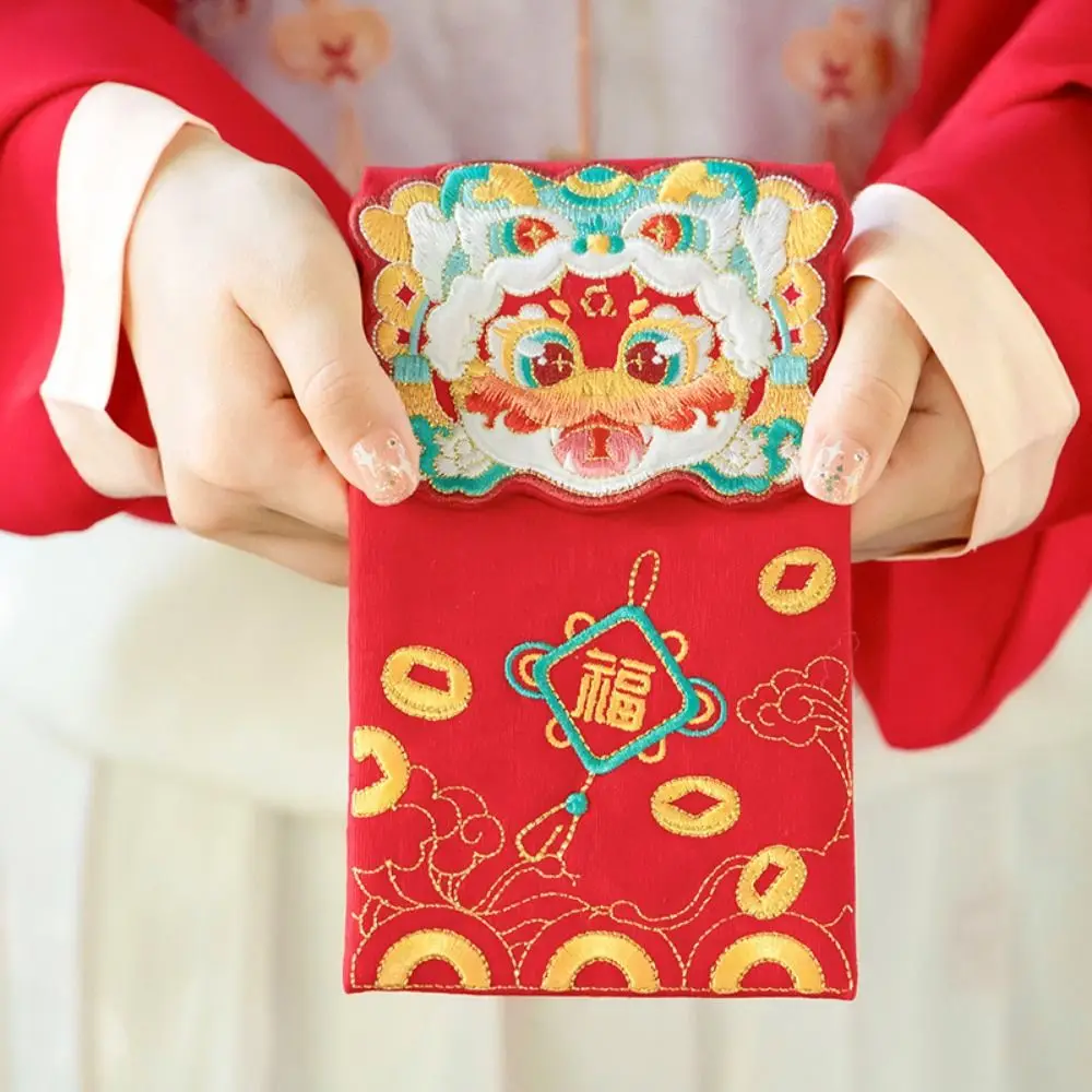 

Chinese Style Red Envelopes Traditional Best Wishes Embroidery HongBao Hanging Zodiac Snake Blessing Red Packets Wedding