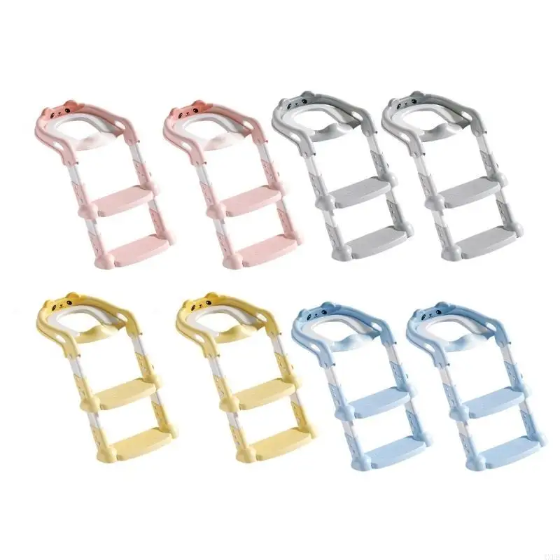 Cartoon Kids Adjustable Height Toilet Trainer Step Stool Solid Base Design
