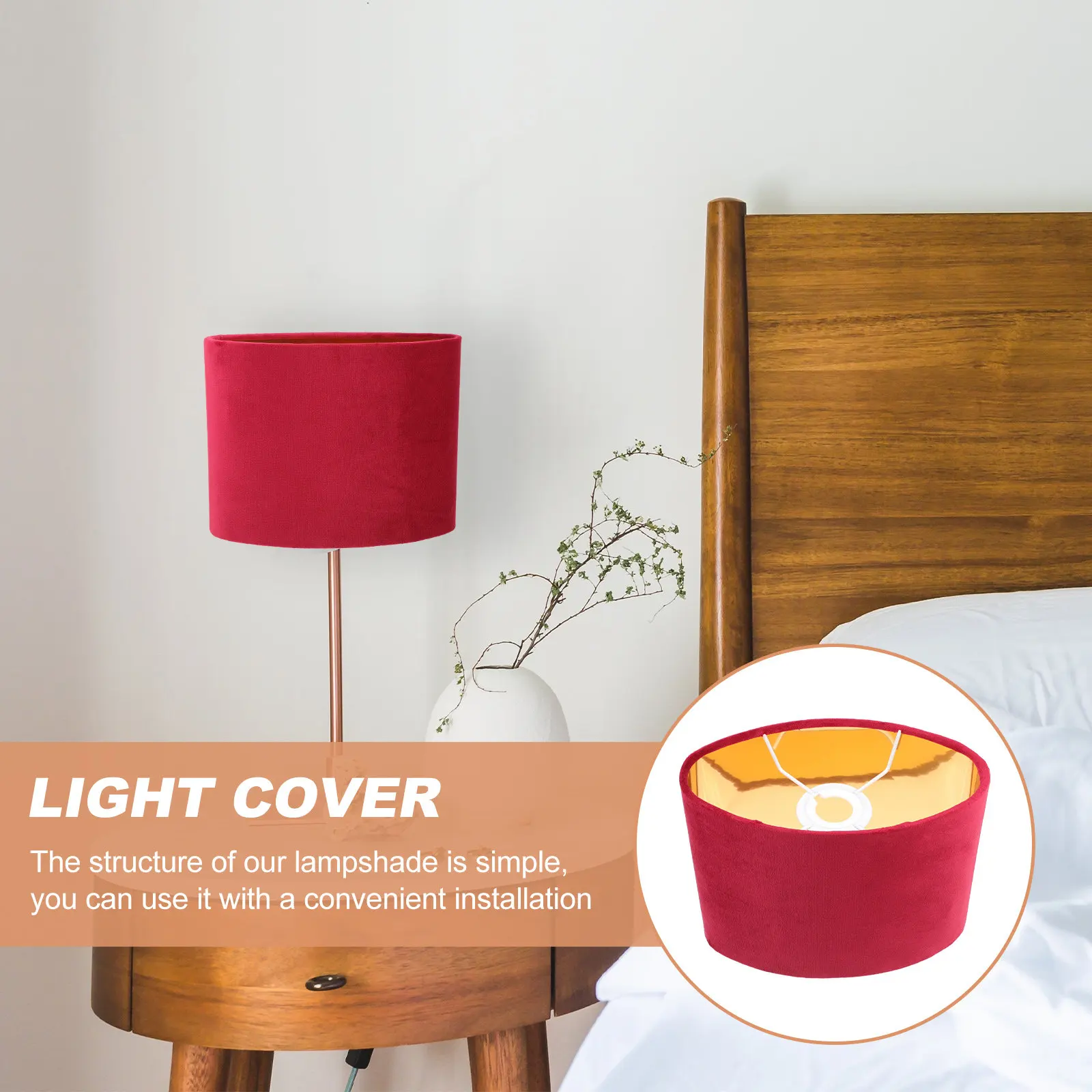 

1Pcs Exquisite Oval Lamp Cover Soft Cloth Shade for Bedside Desk Lamps Easy to Clean Modern Decorative Lighting Accessory