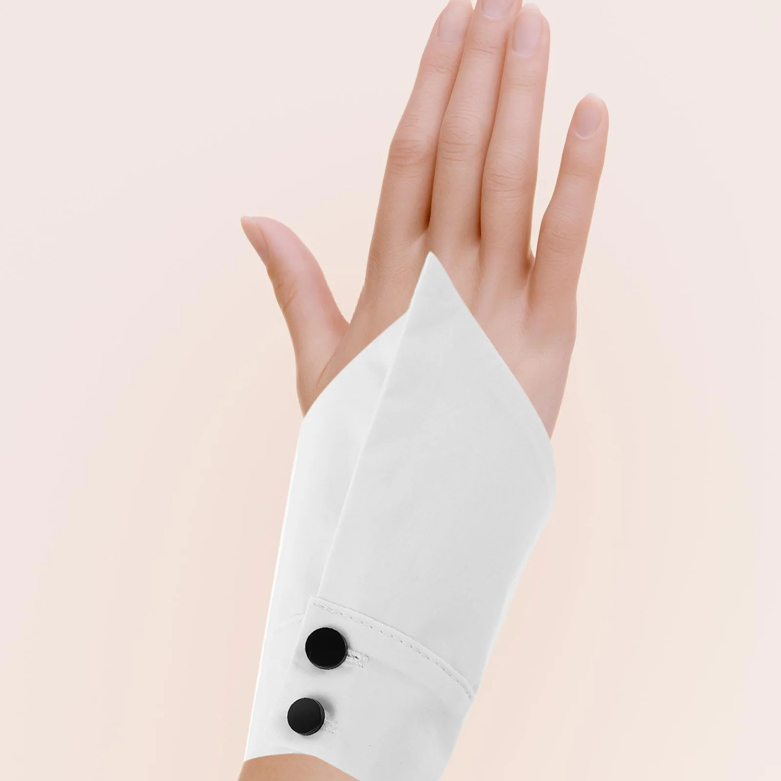 1 زوج صغير أنيق وهمية الأكمام الأصفاد الأبيض انفصال النساء اكسسوارات المعصم تنفس مكتب حزب الأصفاد كاذبة #5