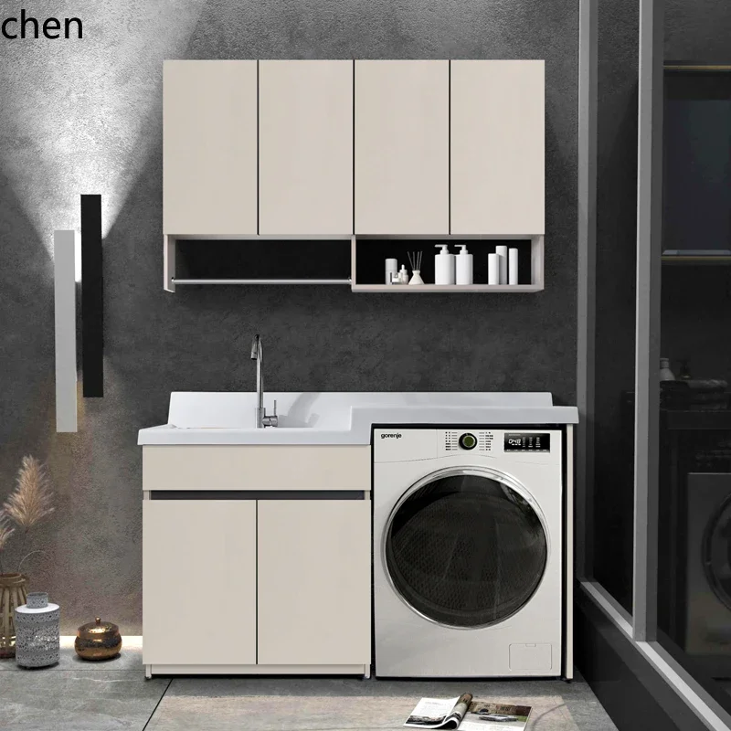 YFY  Honeycomb Aluminum Full Panel Cream Style Balcony Laundry  Washboard Washing Integrated