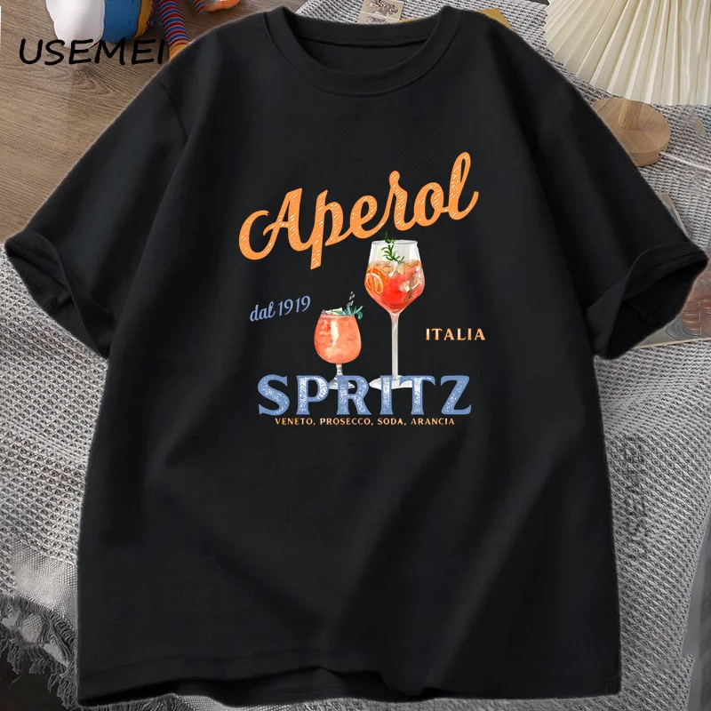 Aperol Spritz T-shirt Aperol Graphic Italian Style T Shirt Italy Summer Graphic Tee Breathable Casual Comfortable Printed Top