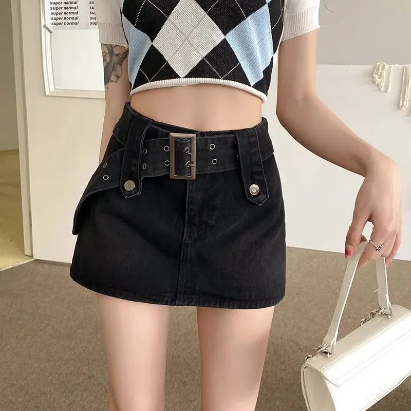 Denim Shorts Women Belt Cool Simple Temperament Hotsweet Ladies All-match Creativity New Korean Style Summer Graceful Fashion