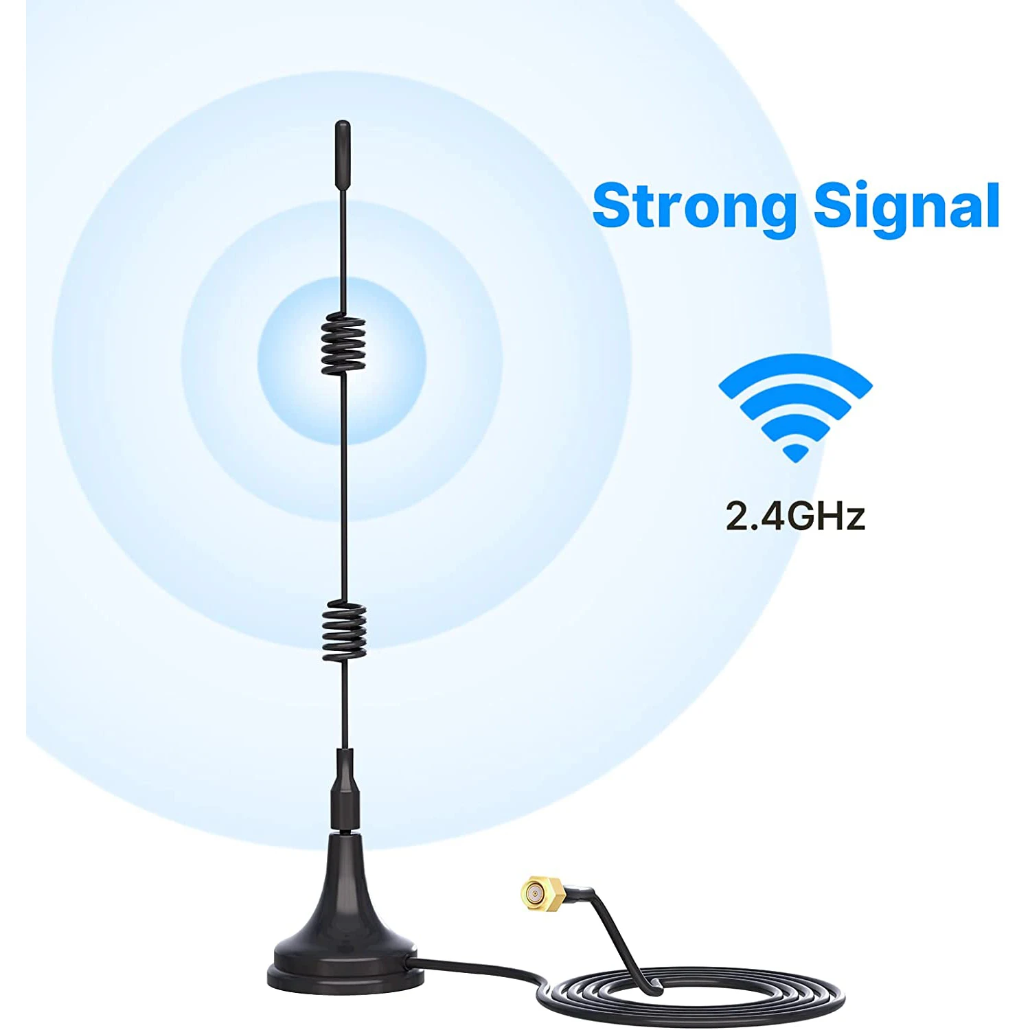 Keview 2.4ghz 7dbi 5xrange wifi impulsionador antena 10ft sma macho/rp sma macho com base magnética para roteador de câmera de segurança sem fio