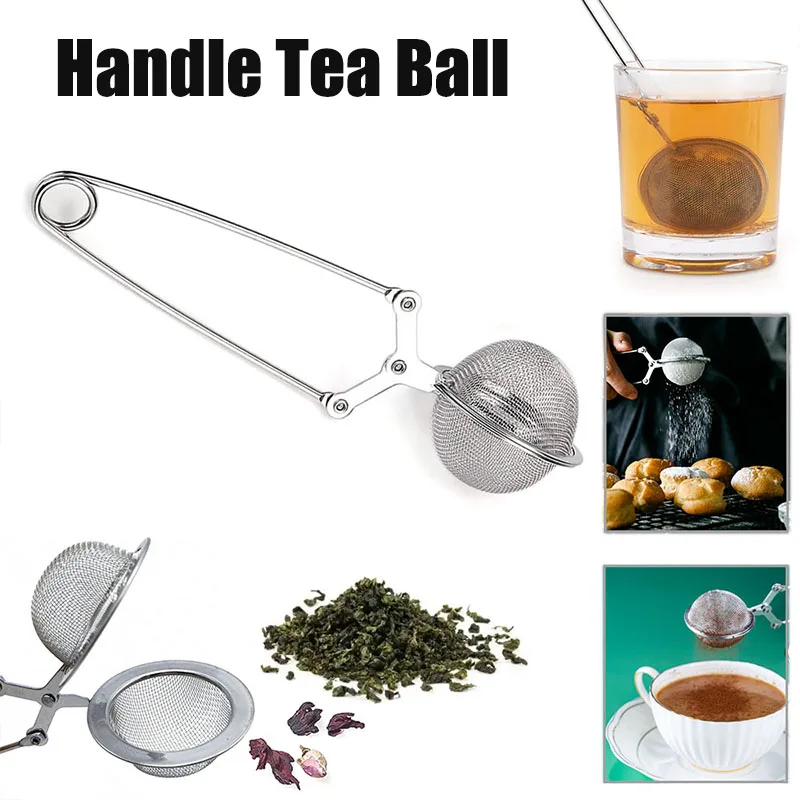 

1-4pcs Diffuser Match Coffee Herb Spice Filter Handle Tea Ball Tea Bags Tea Infuser Stainlesss Steel Sphere Mesh Strainer