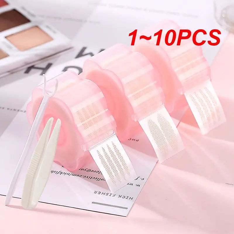 1 ~ 10PCS Unsichtbare Augenlid Aufkleber Lift Auge Streifen Plum Blossom Form Reel Selbstklebende Spitze Faser Augenlid Make-Up werkzeuge