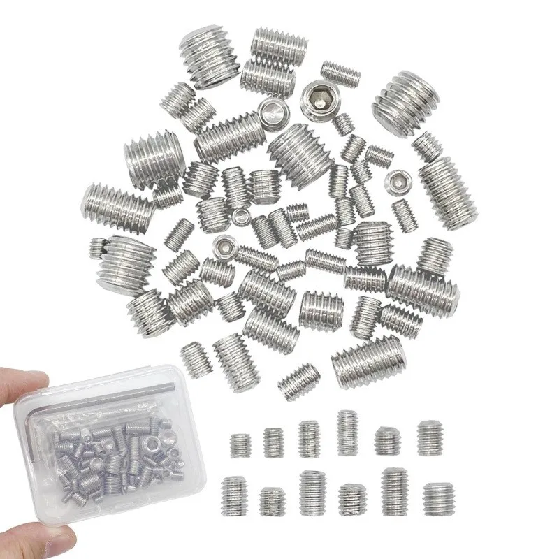 60/500pcs Hexagonal Locknuts M3, M4, M5, M6, M8 304 Stainless Steel Screw Set