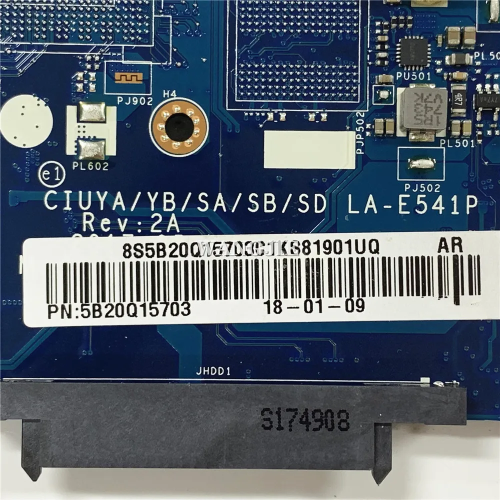 5B20Q15703 para Lenovo 520S-14IKB placa base para ordenador portátil SR3LA I5-8250U CIUYA/YB/SA/SB/SD LA-E541P 100% en funcionamiento