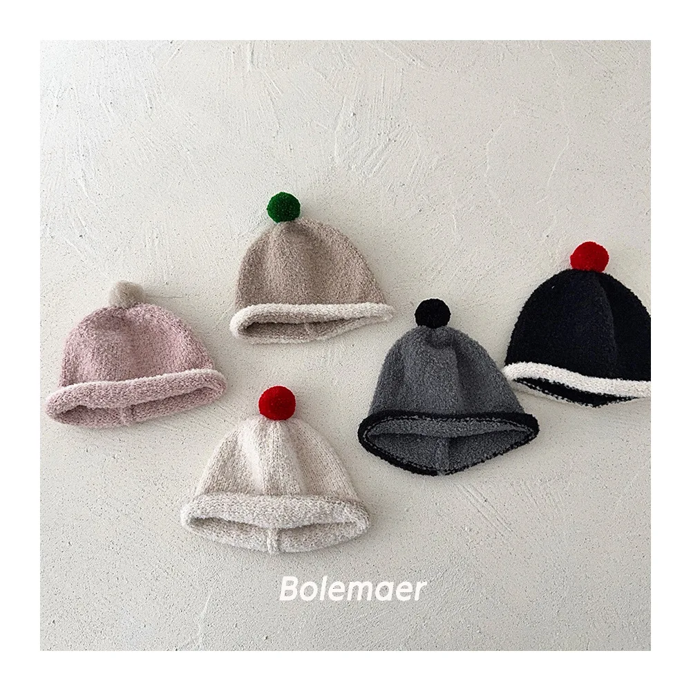 

Новинка 2025 года, вязаная детская шапка, мягкие детские шапки с капюшоном для девочек и мальчиков, осенне-зимние детские вязаные шапки, защитные шапки для ушей