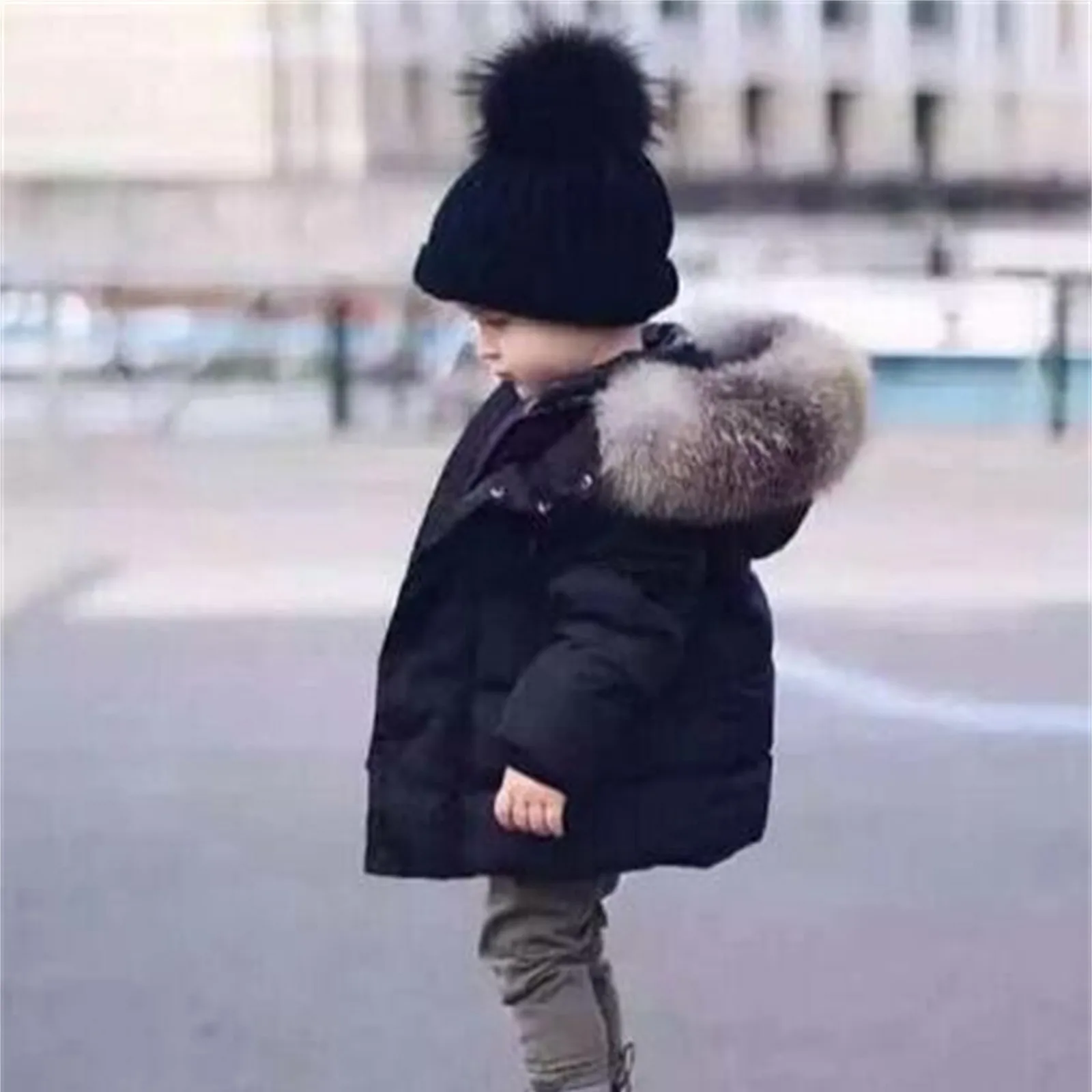 Baby Winter Coat Faux Fur Collar Hooded Jacket Boy Girl Snowsuit 1~6Years Toddler Kids Boys Girls Snow Clothes 2t 3t 4t 5t Coats