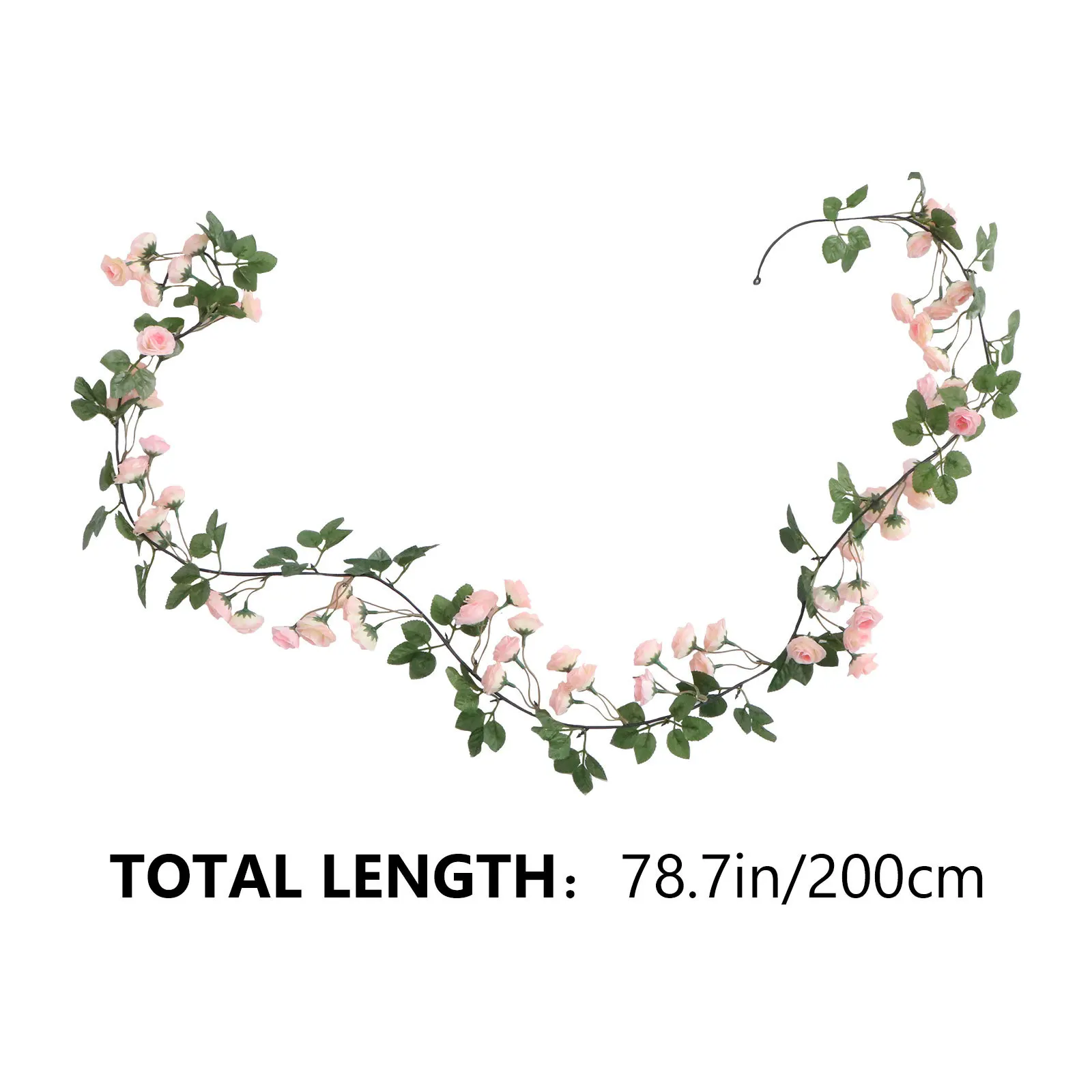 

1Pcs Simulation Rose Vine Realistic Leaf Festival Wedding Birthday Party Hanging Decoration Rattan Simulation Rose Vine