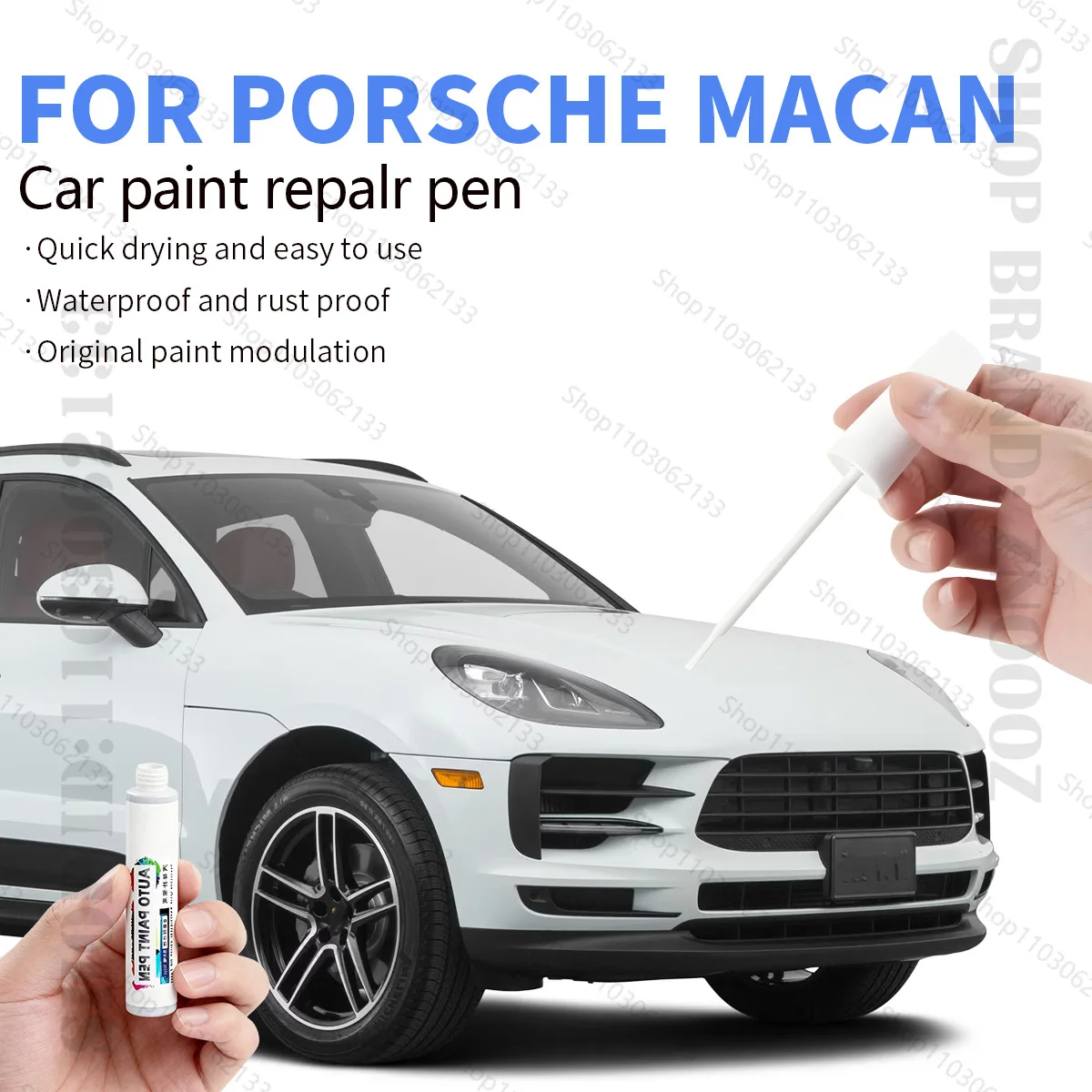 

Ручка для ремонта автомобильной краски для Porsche Macan 2014-2025 гг., аксессуары для ремонта царапин, белый S9R, мел M9A, синий MD5, зеленый M6C