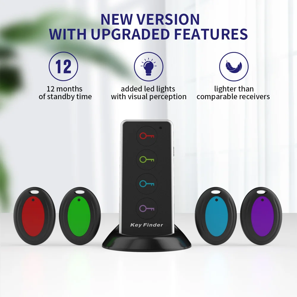 Portable Wireless Key Finder with Anti-Loss Sound Alarm and Remote Control Custom Logo Personal Alarms for Anti-Theft