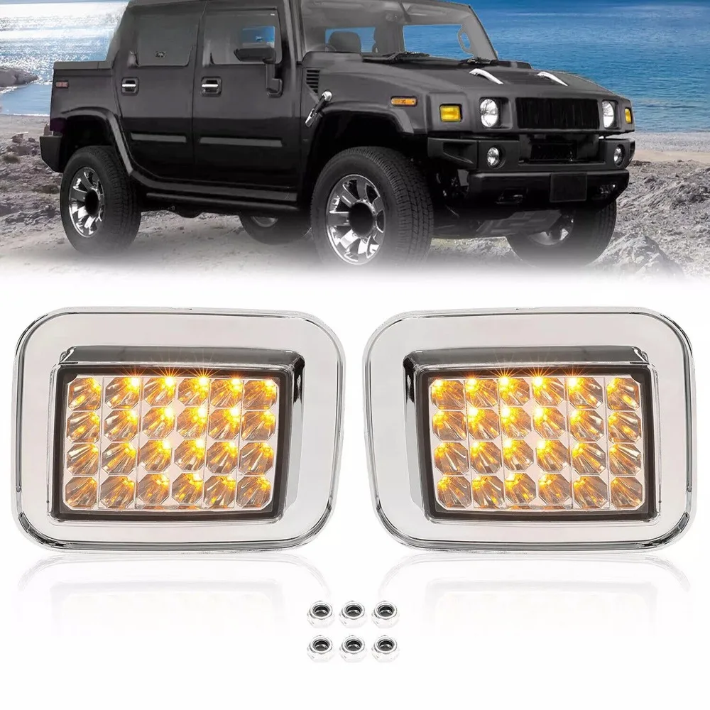 

LED Corner Signal Lights Parking Lamps Fit For 2003-09 Hummer H2 2005-08 H2 SUT