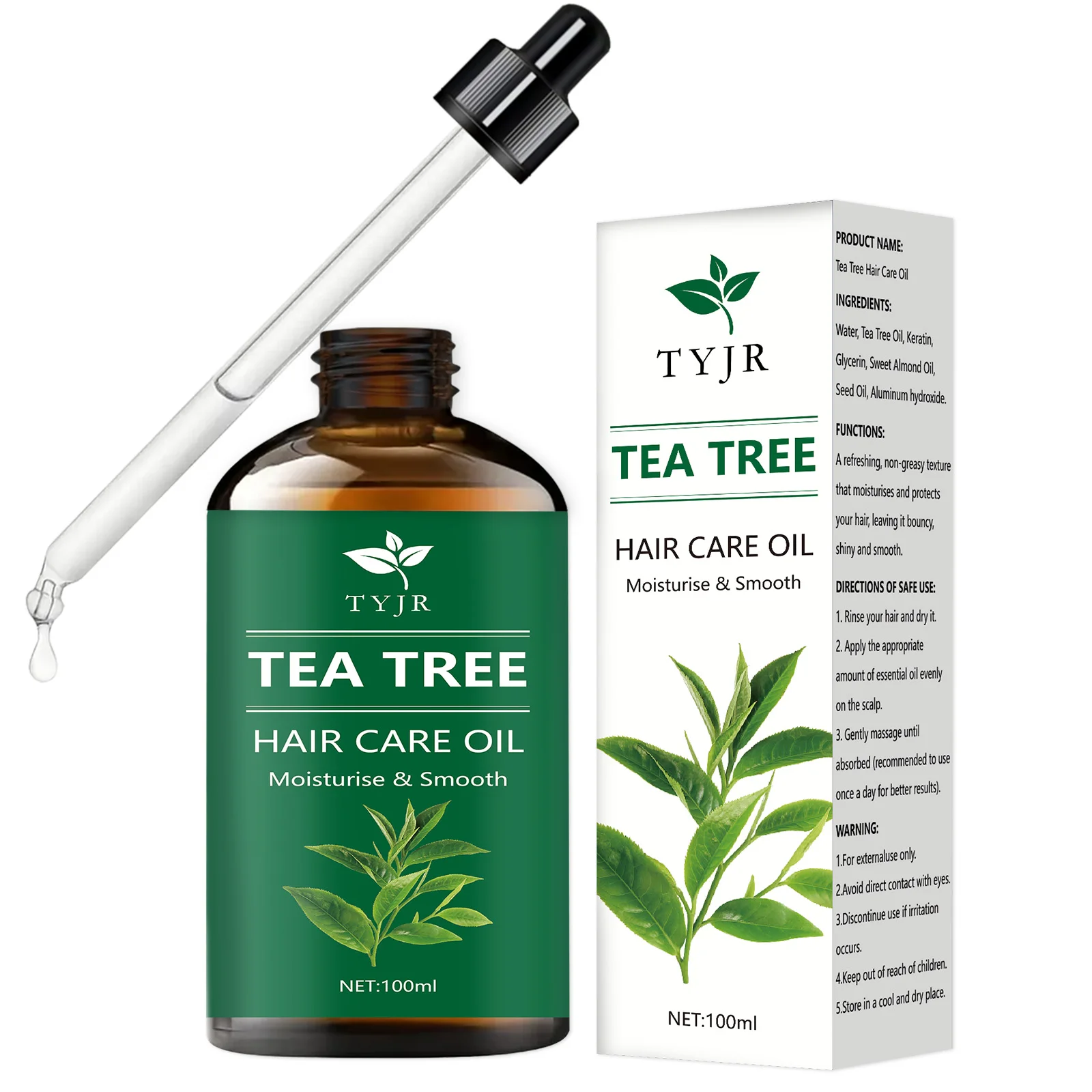 Tree tea Essential Oil Pure Natural Hair Growth Scalp Treatment Anti-Frizz Strengthening Nourish Shiny Healthy Hair Care Product