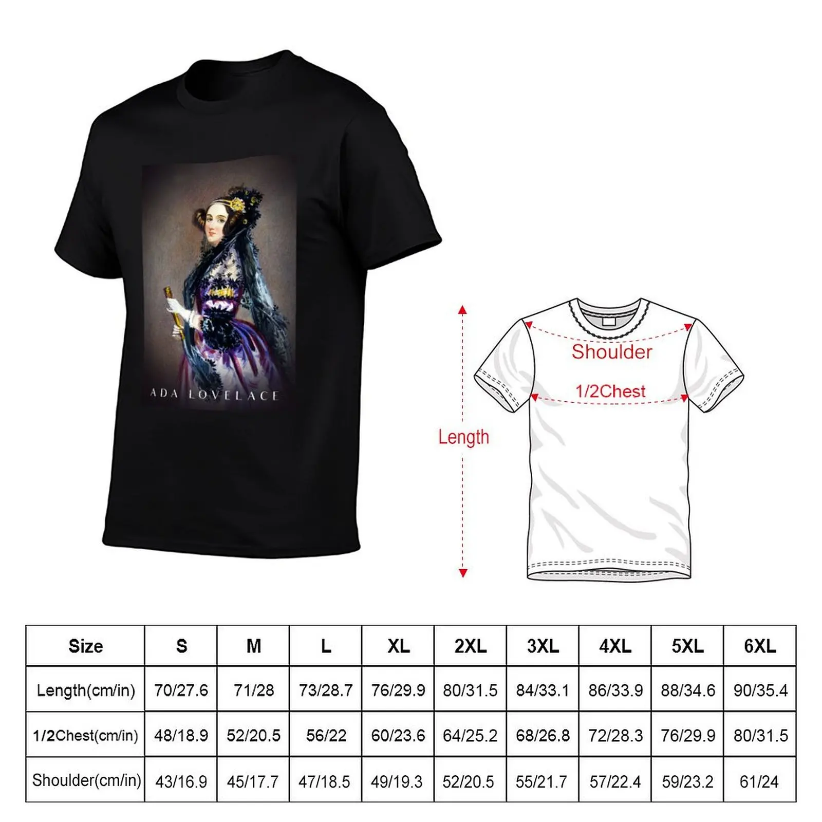 Ada Lovelace Portrait Female Coder Programmer Scientist T-Shirt Holiday Party T-Shirt for Men