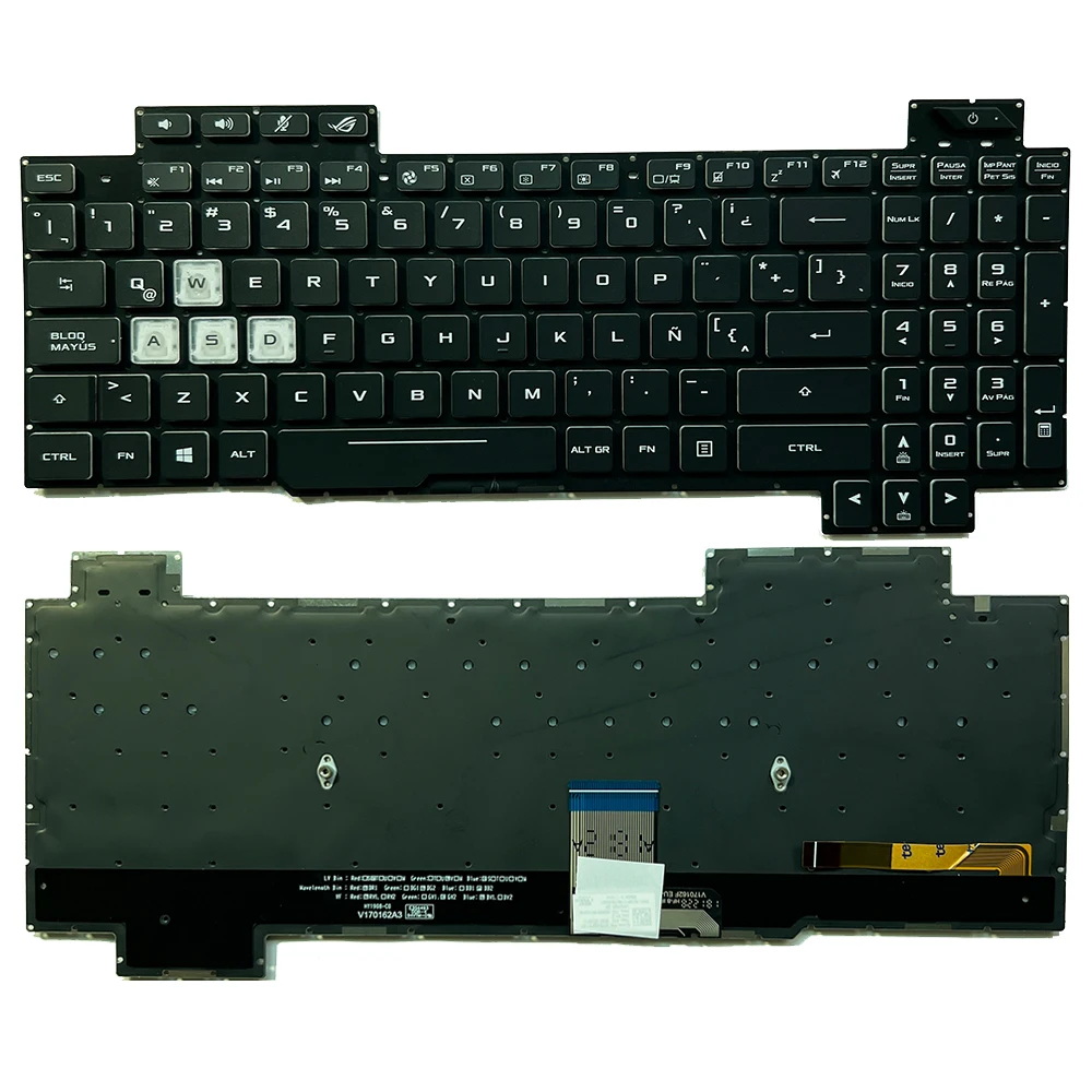 Clavier espagnol et latin pour ordinateur portable rétro4.2 RVB, ASUS ROG Strix GL504, GL504G, GL504GM, GL504V, GL504GS, GL504GV, GL504GW SP LA, GL504