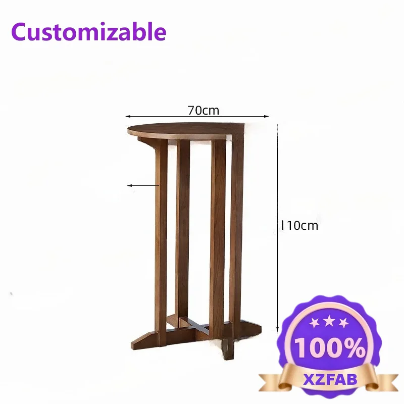Factory Direct 2026 Solid wood square dining table small apartment living room balcony casual round table milk tea shop cafe neg
