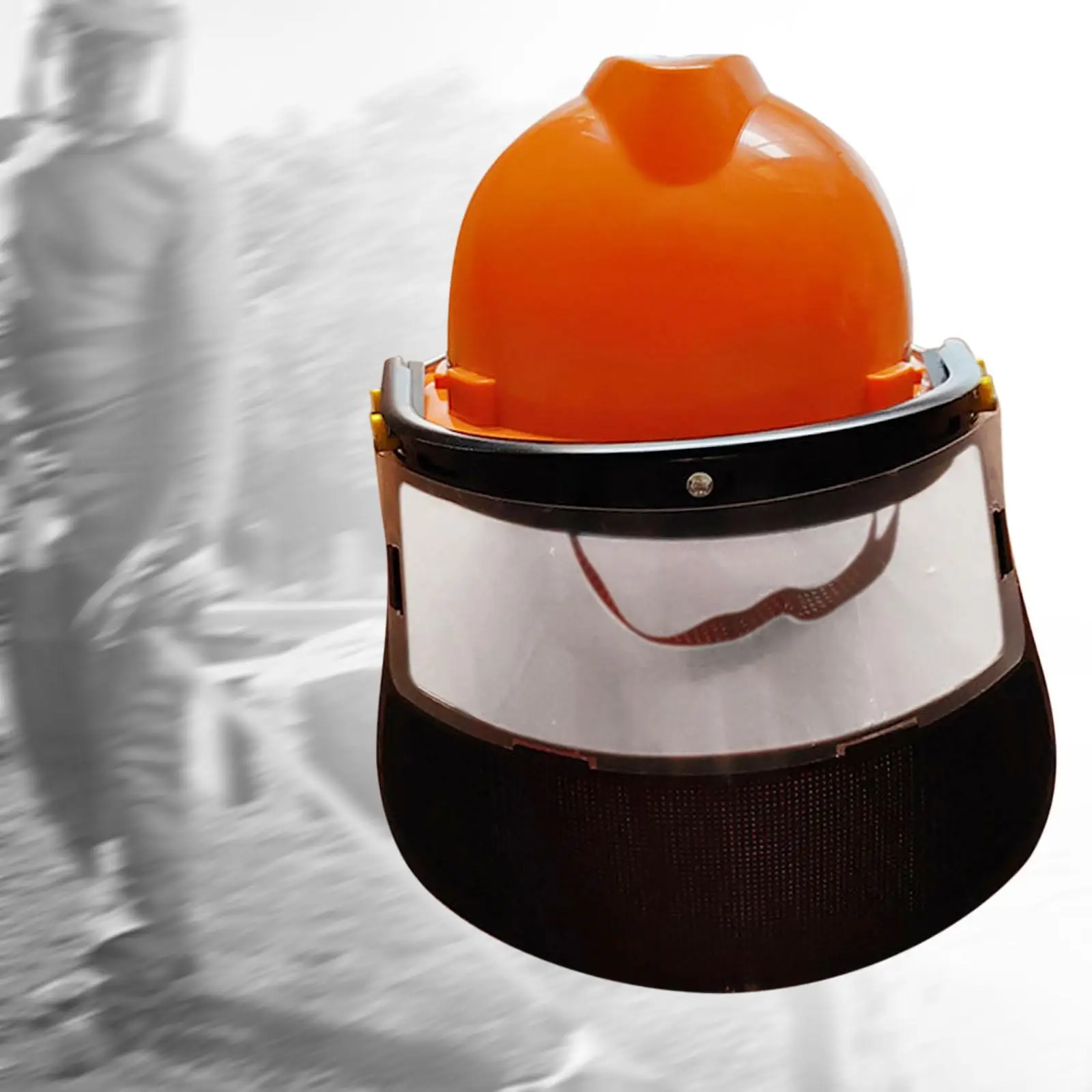 Orange Forestry Hard Hat Face Shield Generic for Mining Weeding Multipurpose Adjustable Headband Face Guard Full Face Protection