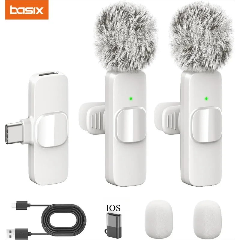 Micrófono inalámbrico de solapa para iPhone Android 2.4G Mini con cancelación de ruido para grabación de video y entrevistas 2