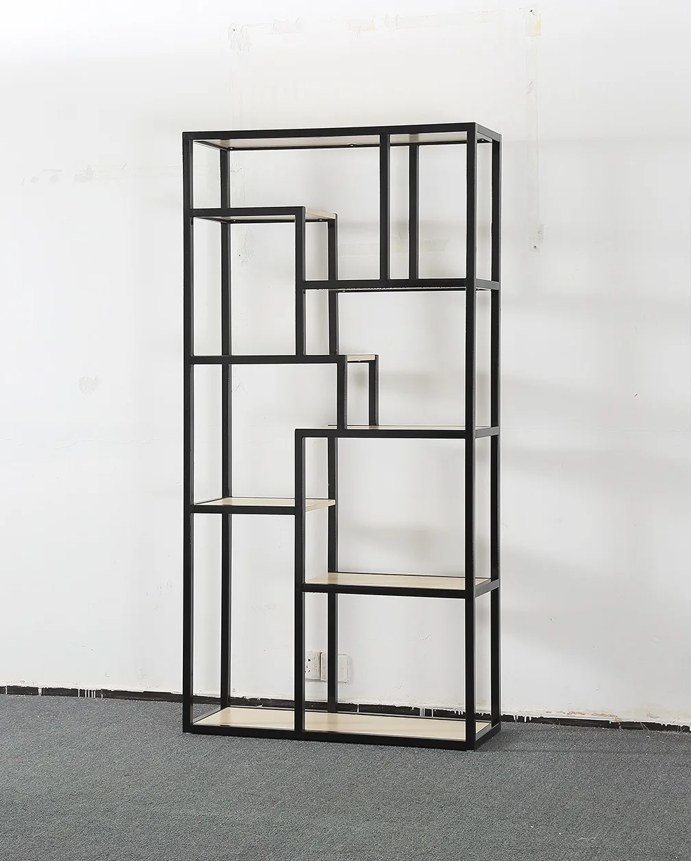 Modern Metal Bookshelf, 4-tier Folding Bookcases, Home Office Industrial Storage Racks