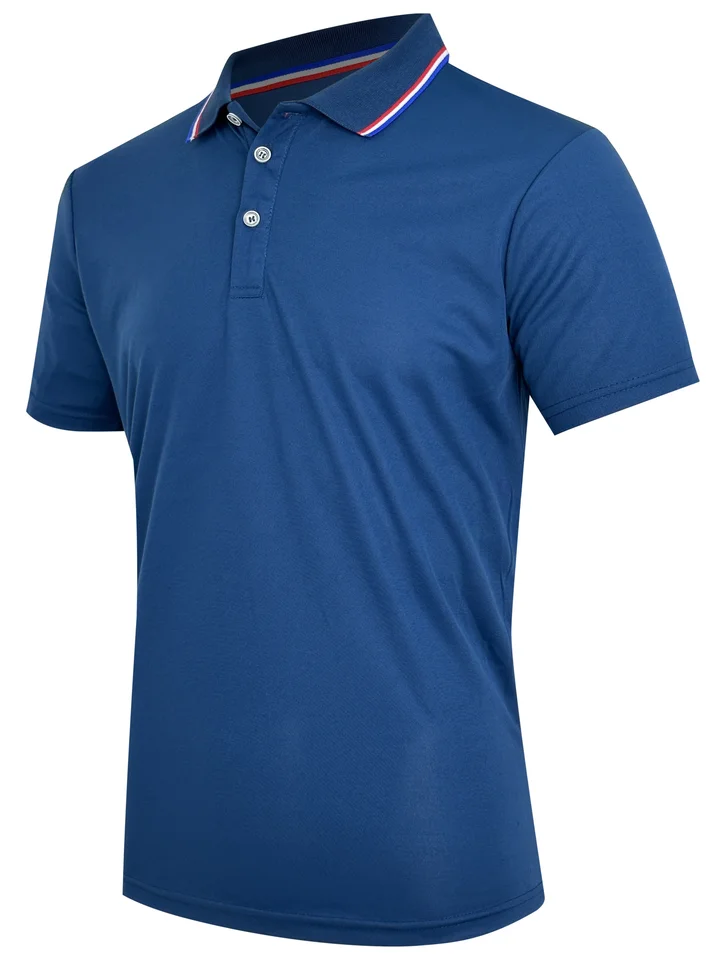 2025 Hot Sale Men's Summer Casual Breathable Comfortable Polo Shirt Men's Solid Color High Quality Short Sleeve T-Shirt, image 14