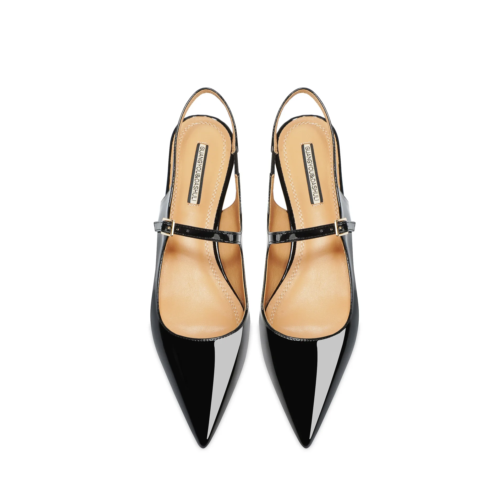 

Bloomsteps front-closed back-open chunky heel sandals for women, 2025 summer new model, shallow pointed toe stiletto high heels