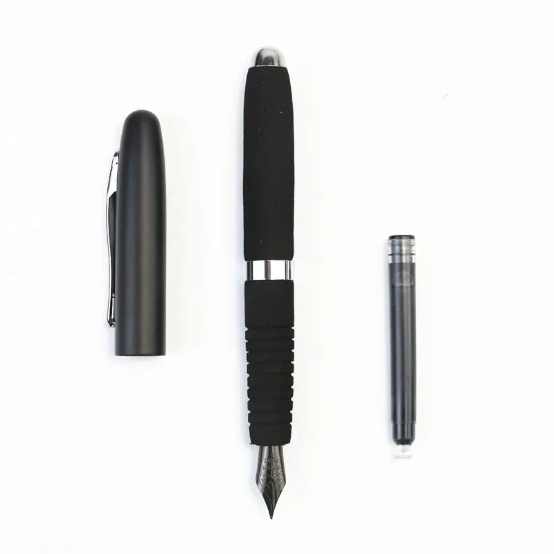 Mini fountain pen Metal Pen F Titanium Black Tip Portable Pocket Ink Pen Business Learning