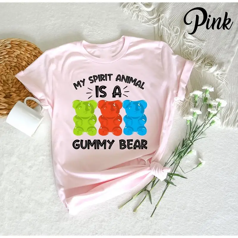 

My Spirit Animal is a Gummy Bear T Shirt Candy Lover Gummies Funny Halloween Family Party