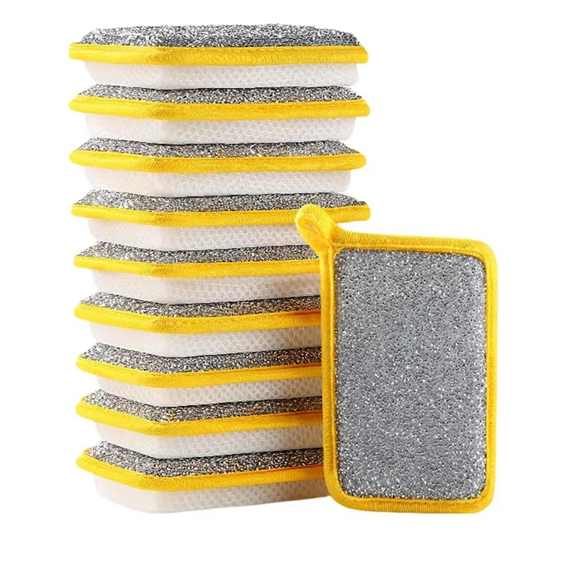 Kitchen Dish Sponge For Washing Dishes Cleaning Kitchen, Dual-Sided Sponges,Multipurpose Sponges For Wet And Dry 10 Pack