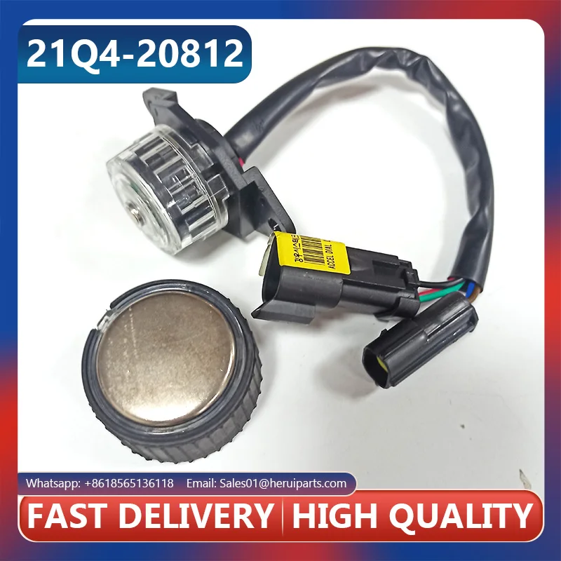 

Throttle Knob Switch Accel Dial 21Q4-20812 21Q420812 For R60-9 R200-9 R210-9 R305 R180LC9 Excavator