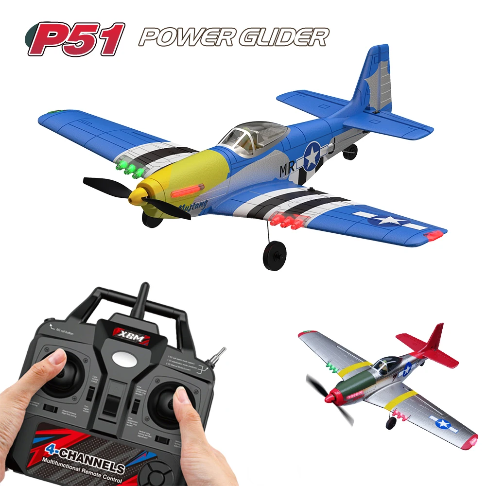 

Новая модель самолета P51 Mustang Fighter 2026 года, 4-канальный радиоуправляемый самолет с фиксированным крылом, авиамодель 2.4G, электрический пенопластовый планер, игрушка