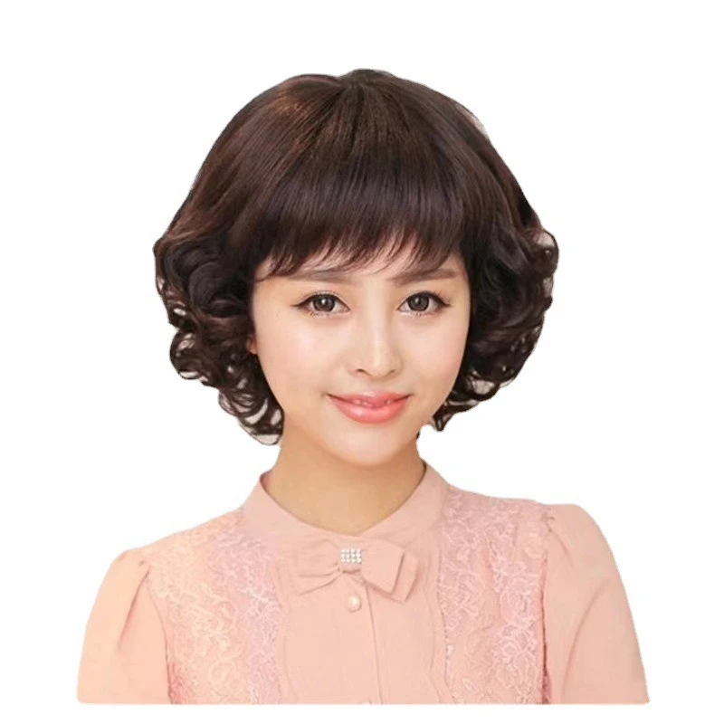 วิกผมเต็มศีรษะสำหรับผู้หญิงวัยผู้ใหญ่ ผมมนุษย์แท้แบบลอน สำหรับงานเทศกาล งานปาร์ตี้ งานแฟนซี หรือสวมใส่ในชีวิตประจำวัน ทำจากไหมทนความร้อนสูง สีน้ำตาล ใช้ตกแต่งทรงผม