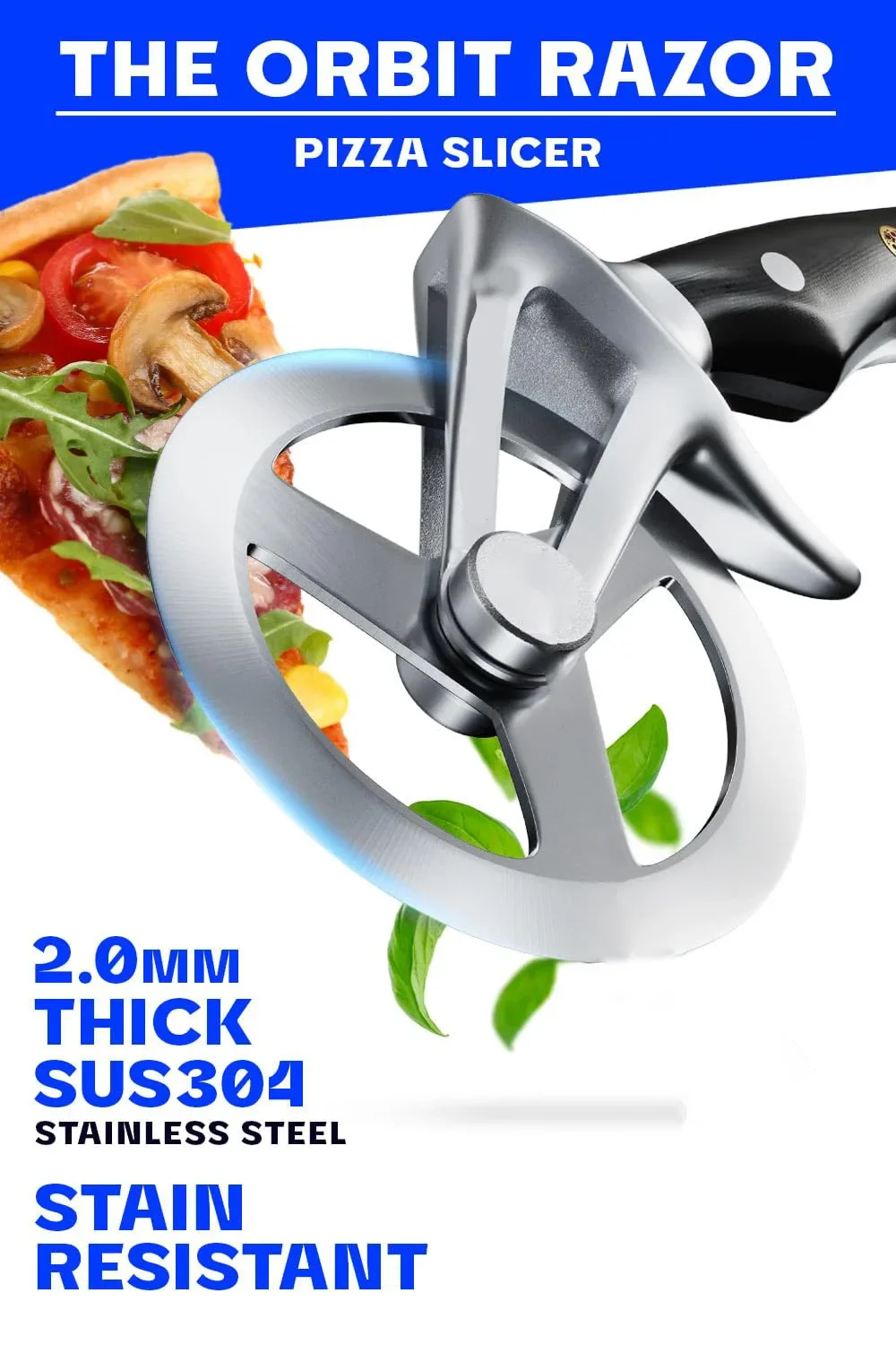 For Pizza Wheels - Pizza Wheels and Cutters - High Carbon Heavy Duty Stainless Steel - G10 Handle