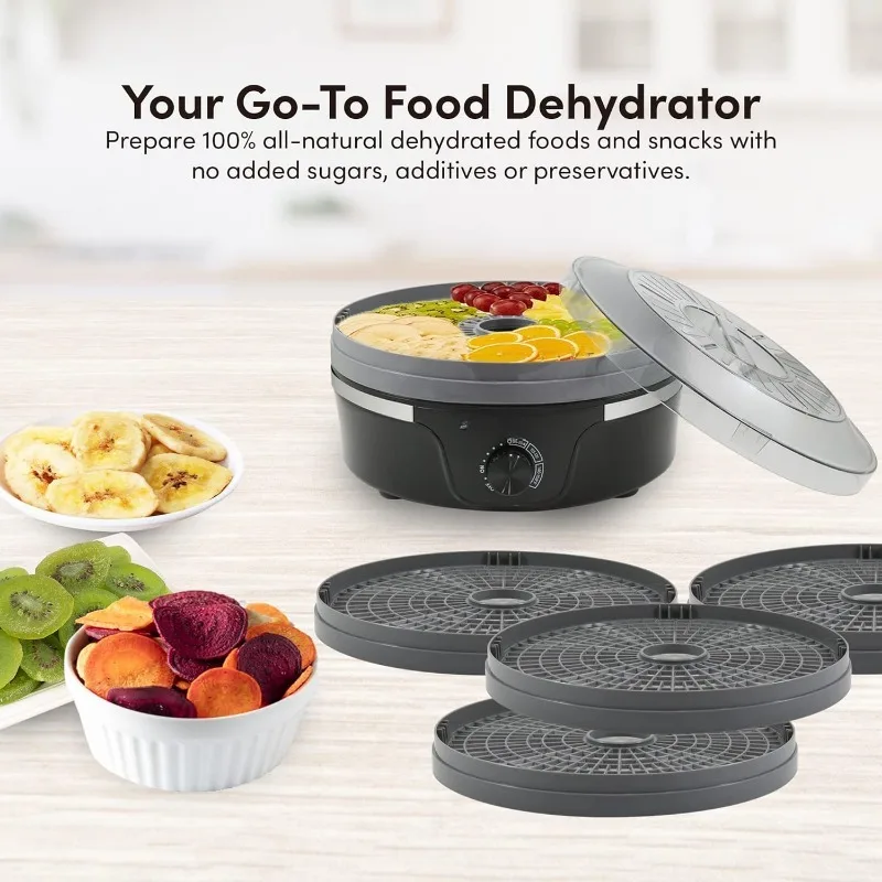 EFD319BNG Food Dehydrator, 5 BPA-Free 11.4" Trays Adjustable Temperature Controls, Jerky, Herbs