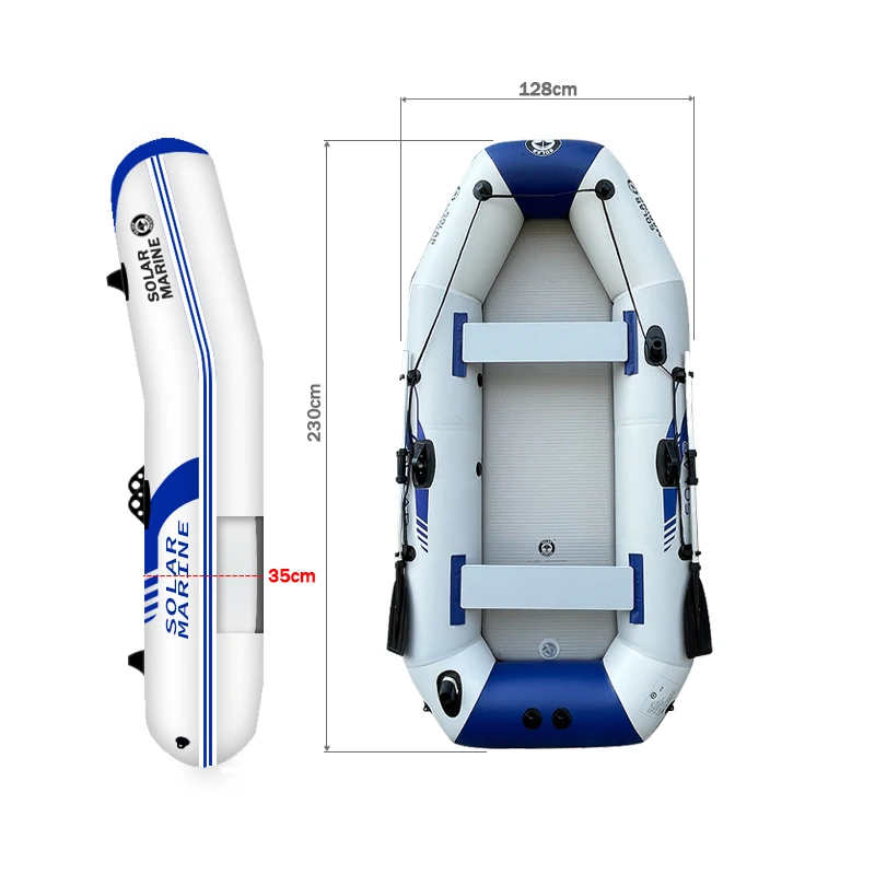 

Solar Marine 7.5 ft 3 Persons Inflatable Kayak PVC Fishing Boat Thick and Wear-resistant Canoe with Air Deck Floor