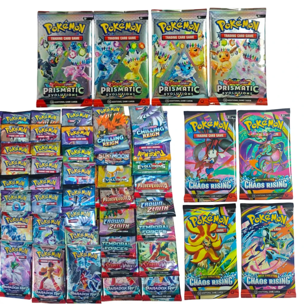 Lot de 4 boosters Pokémon TCG – Phantasmal Flames, Black Bolt, Ascended Heroes – Cartes à collectionner Mega Rares pour collection ou cadeau