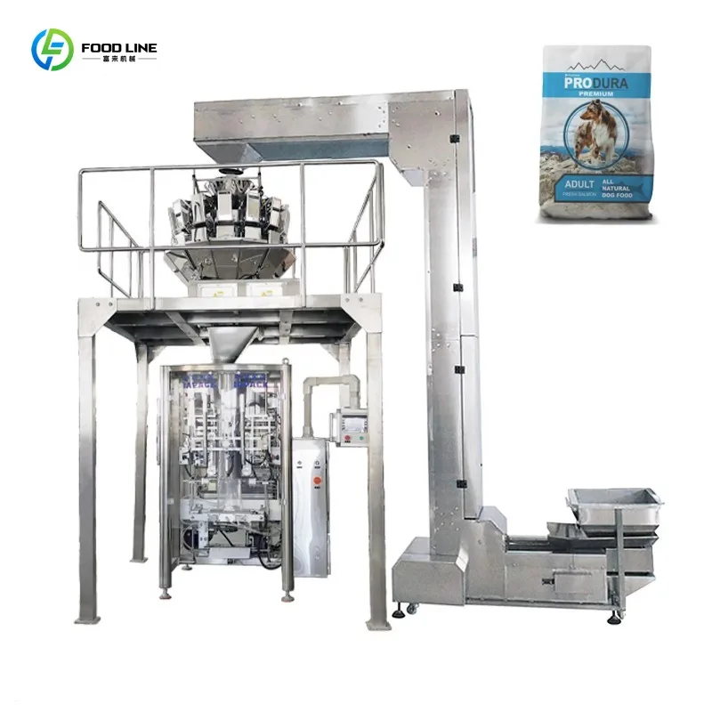 Custom CE Approved 14 Head Vertical Granule Packing Equipment Self Flowing For Nuts Pet Snack Weigh Packaging