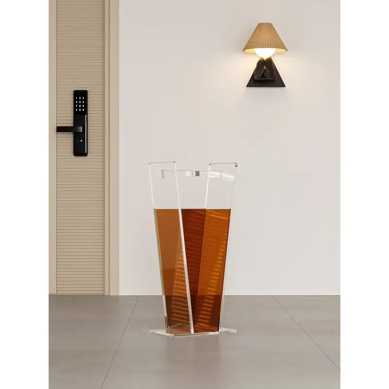 Modern Acrylic Umbrella Stand with Gradient Orange Finish for Home Office Porch Storage Rack Holder for Walking Sticks and