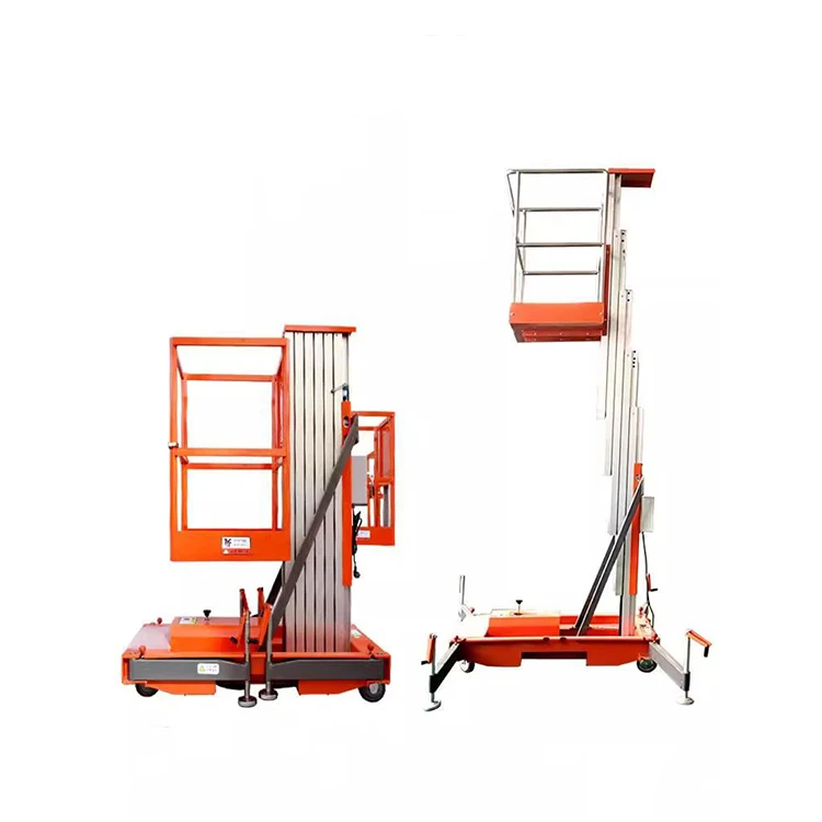 Hot Sale Electric Aluminum Alloy One Man Single Mast Lift Platform Propelled Aluminum Alloy Lifting Platform