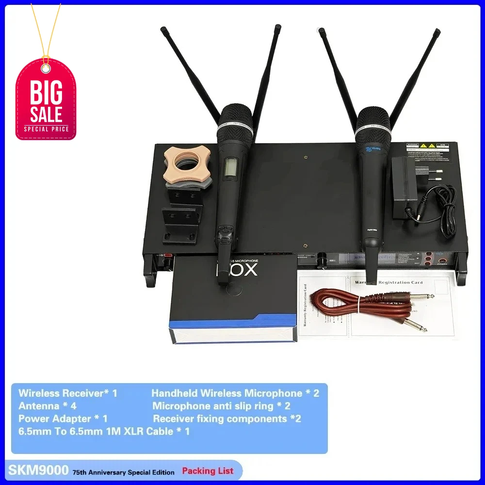 

ГОРЯЧАЯ РАСПРОДАЖА: SKM9000, специальная версия к 75-летию, беспроводной ручной микрофон UHF, профессиональный, 620-690 МГц