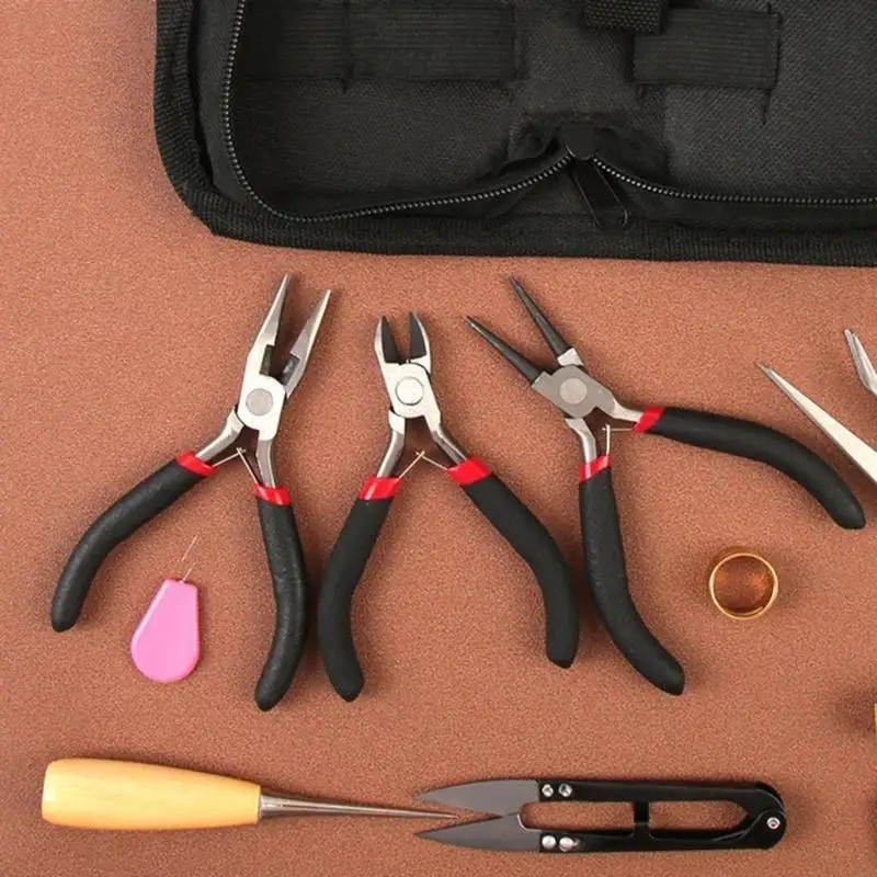 

Round Nose Plier Side Cutting Pliers Wire Cutter Scissors Beading Tweezers Set