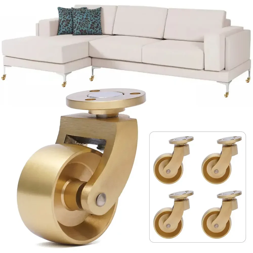 

Antique Brass Ball Swivel Casters (Set of 4) – Universal for Furniture with Smooth and Easy Rolling