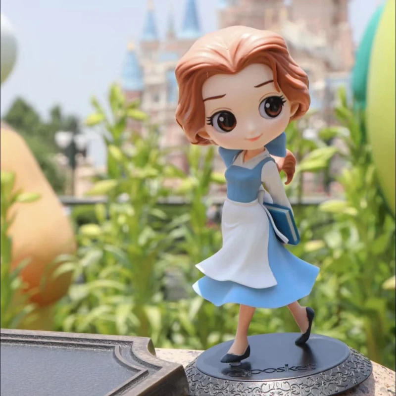 

Новый 14 см Disney Q Posket Красавица и Чудовище игрушки Белль ПВХ фигурки принцессы экшн Коллекционная модель куклы настольное украшение