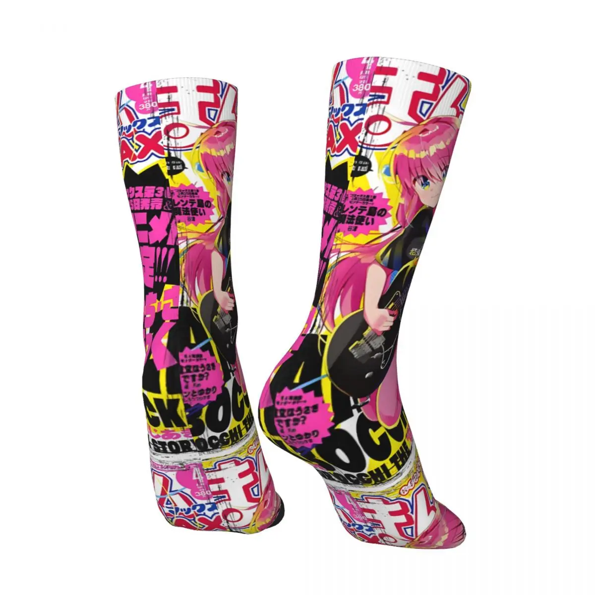 Hitori Anime Bocchi The Rock Men's Socks Retro Harajuku Bocchi Street Style Novelty Casual Crew Sock