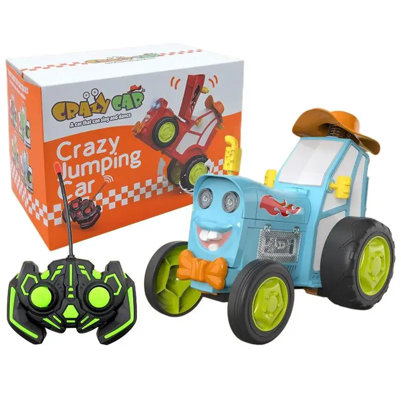 Crazy Jumping Car Lights Crazy Jumping Vehicle Remote Control Stunt Cars Walk Upright Rc Truck Funny Children Toys