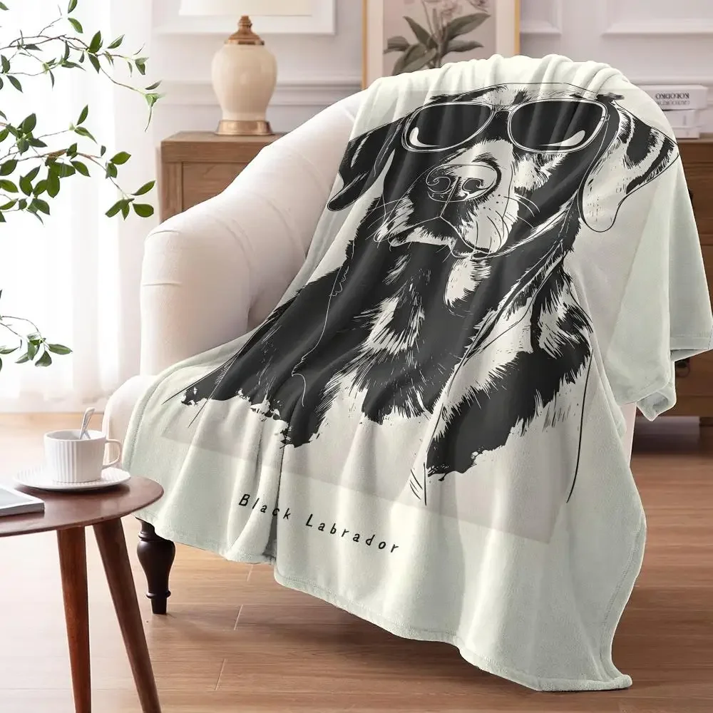 Portrait of a Puppy Throw Soft Flannel Throw Summer AC Blanket Lightweight Cool Nap Blanket for Sofa Bed Couch Travel