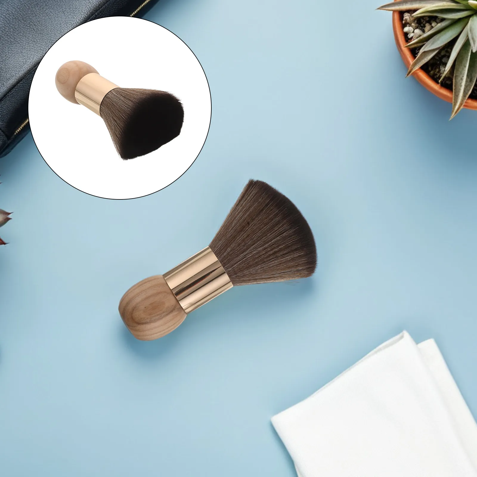 

Barber Neck Duster Brush Large Wood Handle Soft Bristles Hair Cleanup Neck Dusting Brush for Hair Styling Professional Barber