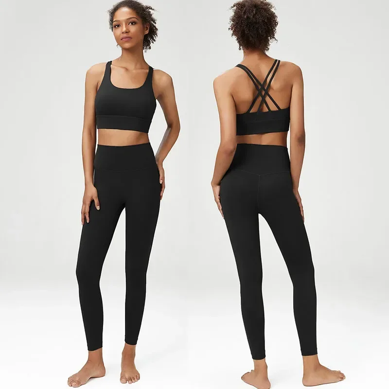 Novo conjunto de terno de ioga feminino, conjunto de terno esportivo e fitness de grandes dimensões